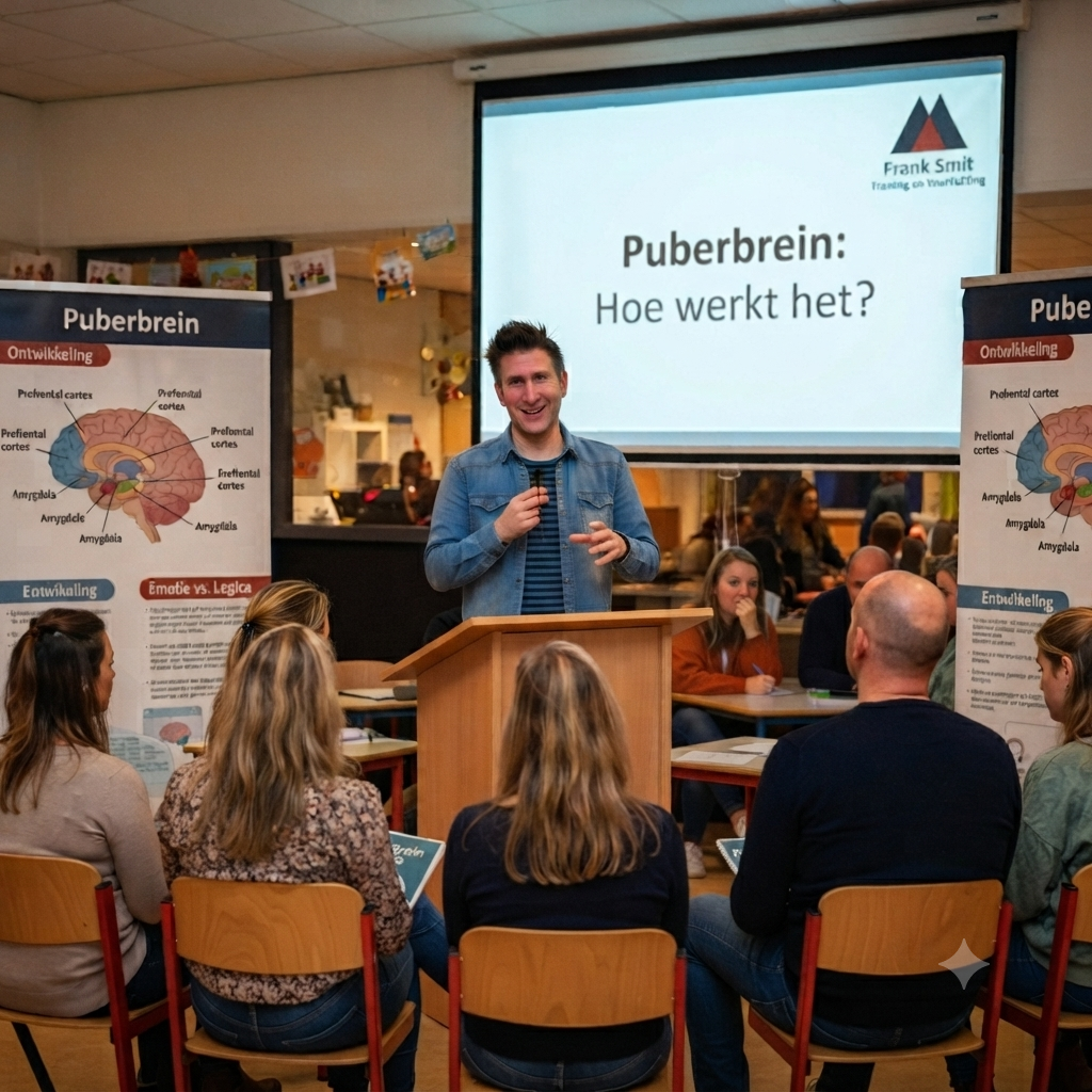 Ouders in gesprek tijdens een ouderavond puberbrein basisschool